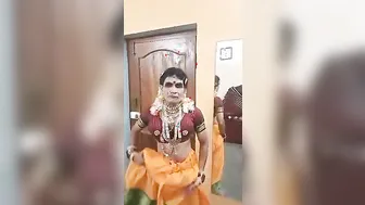 Sissy Crossdresser in Half-Top and Skirt Gets First Handjob