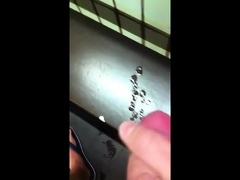 Risky jerk off in public shower