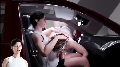 Hot Blonde MILF Stepmom Blowjob Stuck In Car