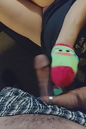 #2 Sockjob Sock Footjob - Chip Sock Job - Cartoon Sock Handjob Cum