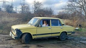 Driving in the mud