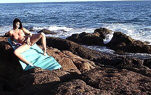 Lady dee, self-plaesure on a shore