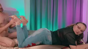 Hot slave gets ignored but still gives footjob to cold mistress