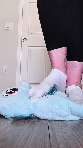 67 Giantess in Dirty Socks Slowly Destroys Huge Plushie to Pieces Size 16 Destruction
