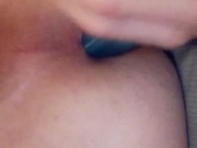 20 yo twink sucks and pounds his ass with toothbrush case.