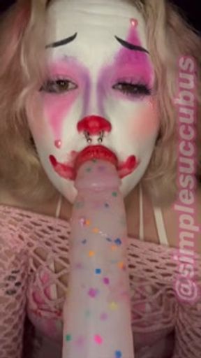 Messy Clown Girl Dildo Blowjob // SimpleSuccubus