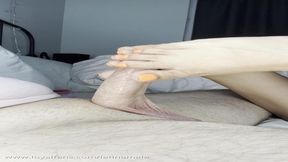 Bright Orange pedicure footjob