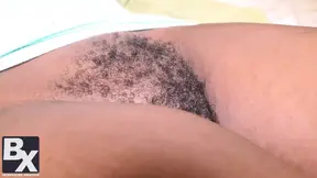 Black Hairy Pussy Fucked and Filled by a Big White Cock and a Sticky Load of Semen