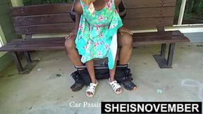 Scary Outdoors POV Blowjob By Big Butt Young Busty Black Geek Sheisnovember Give Horny Old Man Risky Oral Sex In The Road &mdash;  Booty And Asshole Spread Lifted &mdash;  Anus Winking While Crawling On Ground With Curvy Brown Hips Exposed By Msnovember