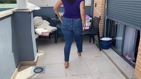 wet jeans and smoking and pee