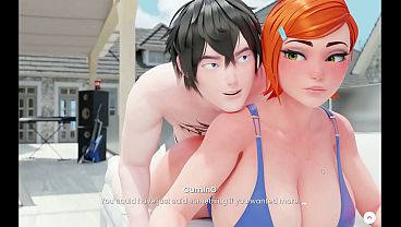 Mansion Days [ TABOO Hentai Game ] Ep.8 BIKINI GYM WORKOUT turn into SEX with STEP SISTER !