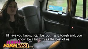 Posh lesbian comes hard with redhead tongue in taxi