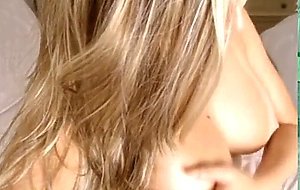 busty blonde girl having fun masturbating