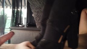 Big cumshot, long video trampling all over him until he cums, you see my ass in his face, full dominantion, he can not get up