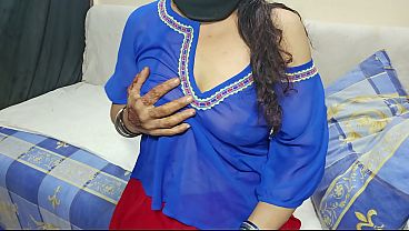 indian wife feels comforts by inserting finger and dildo into her ass over the video call