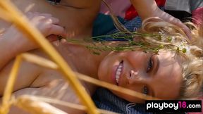 Lovely nude blonde MILF Jenessa Dawn introducing her farm and her pussy