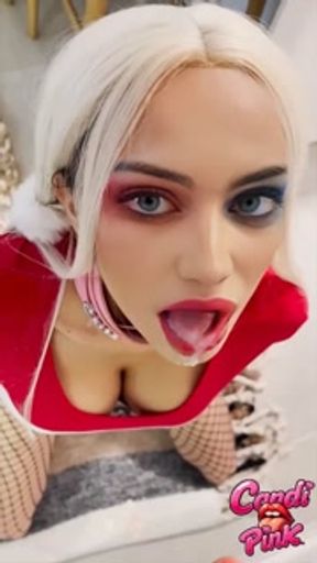 Harley Quinn Sucks Dildos Kneeling (parody)