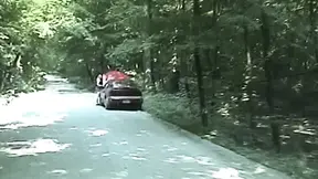 Skinniest MILF gives best blowjob on car breakdown