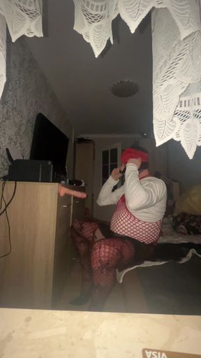 Playing with a dildo