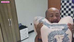 I surprise my lover he can't resist fucking me and he makes me take two spoonfuls of cum