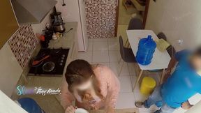 i received the water delivery man wearing only a nightgown and asked him to help me