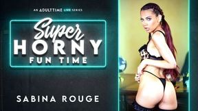 Hot lesbian pornstar Sabina Rouge teases guys on webcam