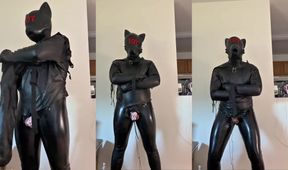 Latex Puppy Straightjacketed Fucked Raw By Machine Milked Gushing Cum