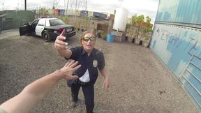 Skylar Snow captures a criminal and squirts all over her police cruiser