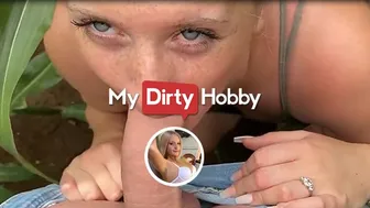 German amateur BarbieBrilliant gets farmer creampie after deepthroat