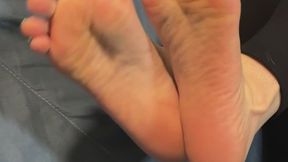 Pink Green Blue Striped Sock Tease And Soles With Music