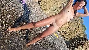 Peeing Panties,masturbation And Gaping Pussy On Nudist Beach