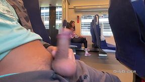 Girl jerks and sucks me off in public train!