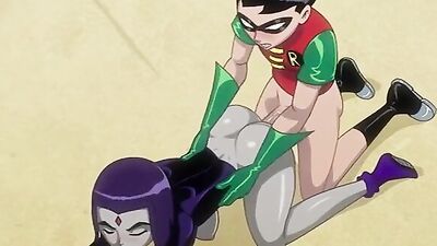 Robin cheats on Starfire in a wild cartoon sex tape!