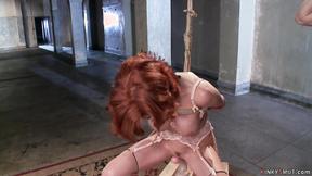 ”MILF trainee doing squats on dildo”