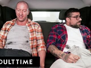 ADULT TIME - Buddies Alex & Webcam Crawford Fix Car Then Jerk Off In The Backseat In advance of Road Voyage