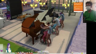 The Sims 4:6 people playing the piano for sex