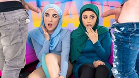 Step bros teach chicks how to have sex in a wild foursome