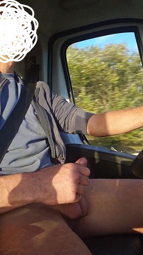The handyman jerks off his big cock in the car while he is on his way to the customer. do you want to be my passenger?   Clip 1