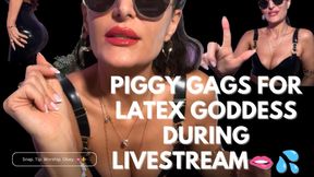 Livestream Replay in black Latex Bra and Latex skirt