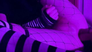 Femboy unlocks cell and plays with fake penis