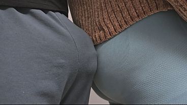 Soaked Pants on the Subway Train! Stranger Guy Rub His Dick and Ejaculate On Girl'_s Tights In Public Transport