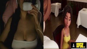 Waitress gets mouth and ass destroyed with cum