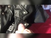 Sandro's introduction video - Sandro cums on leather