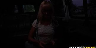 Petite teen gives a deepthroat blowjob in POV