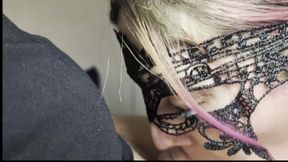 Afternoon Throat Service - Black Dress Swallows Every Drop