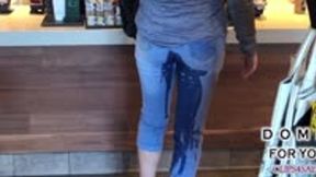 MILF Floods her Jeans at Starbucks - HD WMV