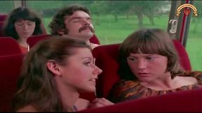 Two young vintage chicks are getting hairy cunts fucked by one guy