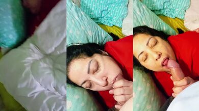 BBW Latina MILF optic blowjobs in bed with her stepfamily