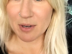 MILF blonde live toys webcam show in shower