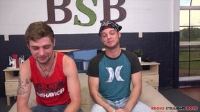 Zeno destroys that uncut cock while broke straight boys gag on it